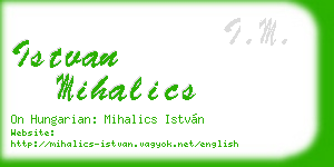 istvan mihalics business card