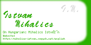 istvan mihalics business card